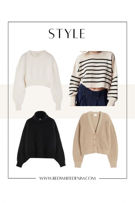 Fall Capsule Wardrobe Short Sweaters

A shorter style sweater is much easier to style than standard length! Fit is so much better. These are my favs.

Ivory Sweater: Size up 1 (wearing M)
Striped Sweater: TTS (wearing S)
Black Turtleneck: TTS (wearing S)
Cardigan: Size down 1 (wearing XS)