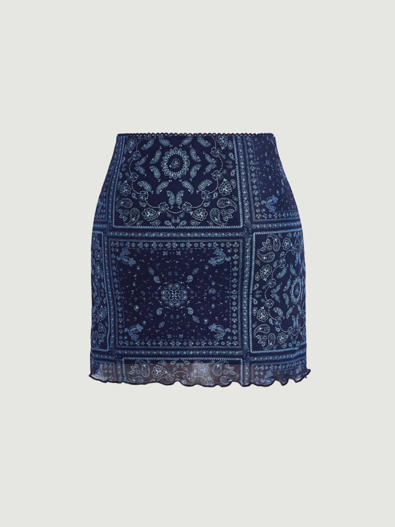 SHEIN MOD Boho Paisley Sjaal Print Rok Plooiingen | SHEIN