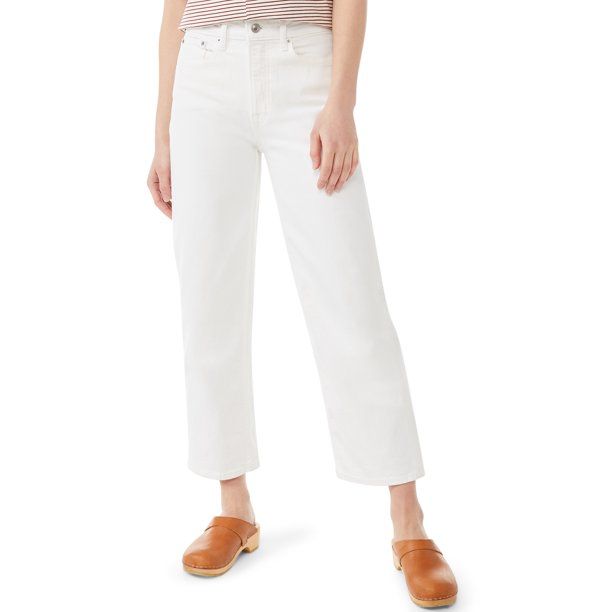 Free Assembly Women's Cropped Wide Straight Jeans | Walmart (US)