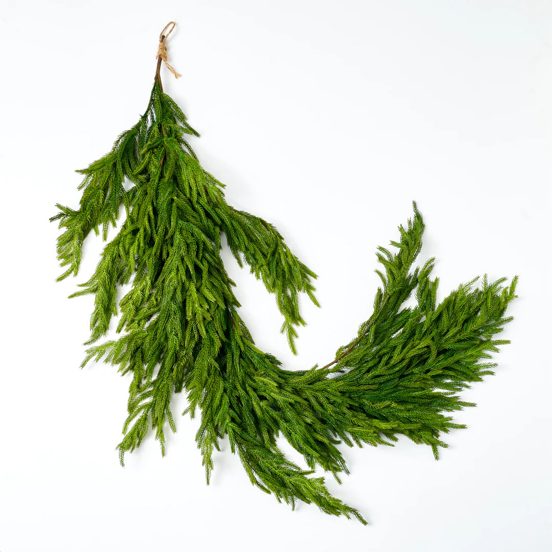 Draping Real Touch Norfolk Pine Garland Cascading Winter Greenery Christmas Decor | Darby Creek Trading