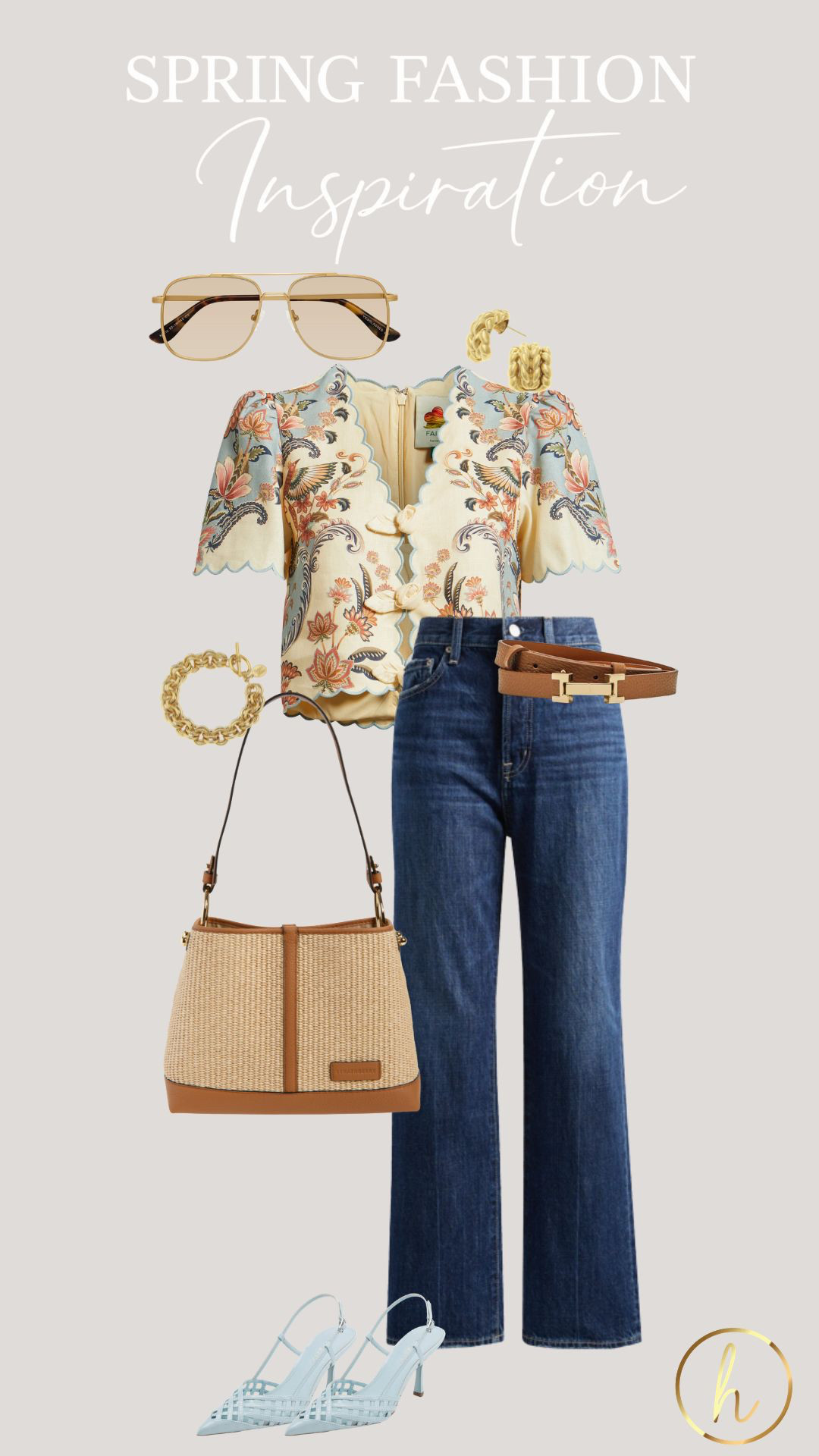 Spring style inspiration 🌸

A soft printed blouse paired with classic denim is the effortless combo you’ll reach for all season. Add warm gold accessories, a woven bag, and a chic heel for that polished, everyday look that works from work to lunch with the ladies! Everything here is versatile, timeless, and perfect for mixing into your spring wardrobe✨

#LTKFashion #LTKSpring #LTKStyle #LTKWorkwear #LTKootd 

 