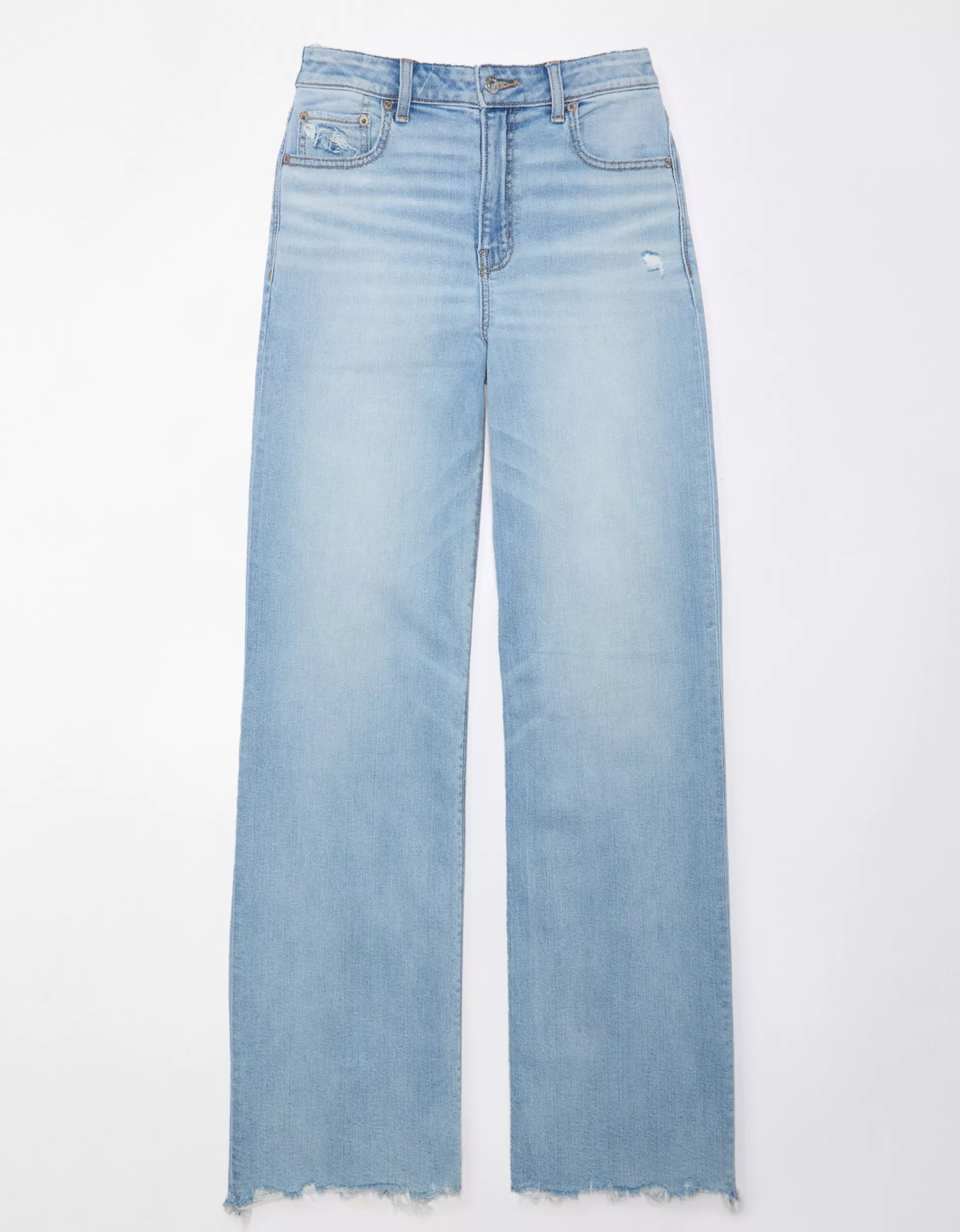 AE Dreamy Drape Stretch Super High-Waisted Baggy Wide-Leg Jean | American Eagle Outfitters (US & CA)