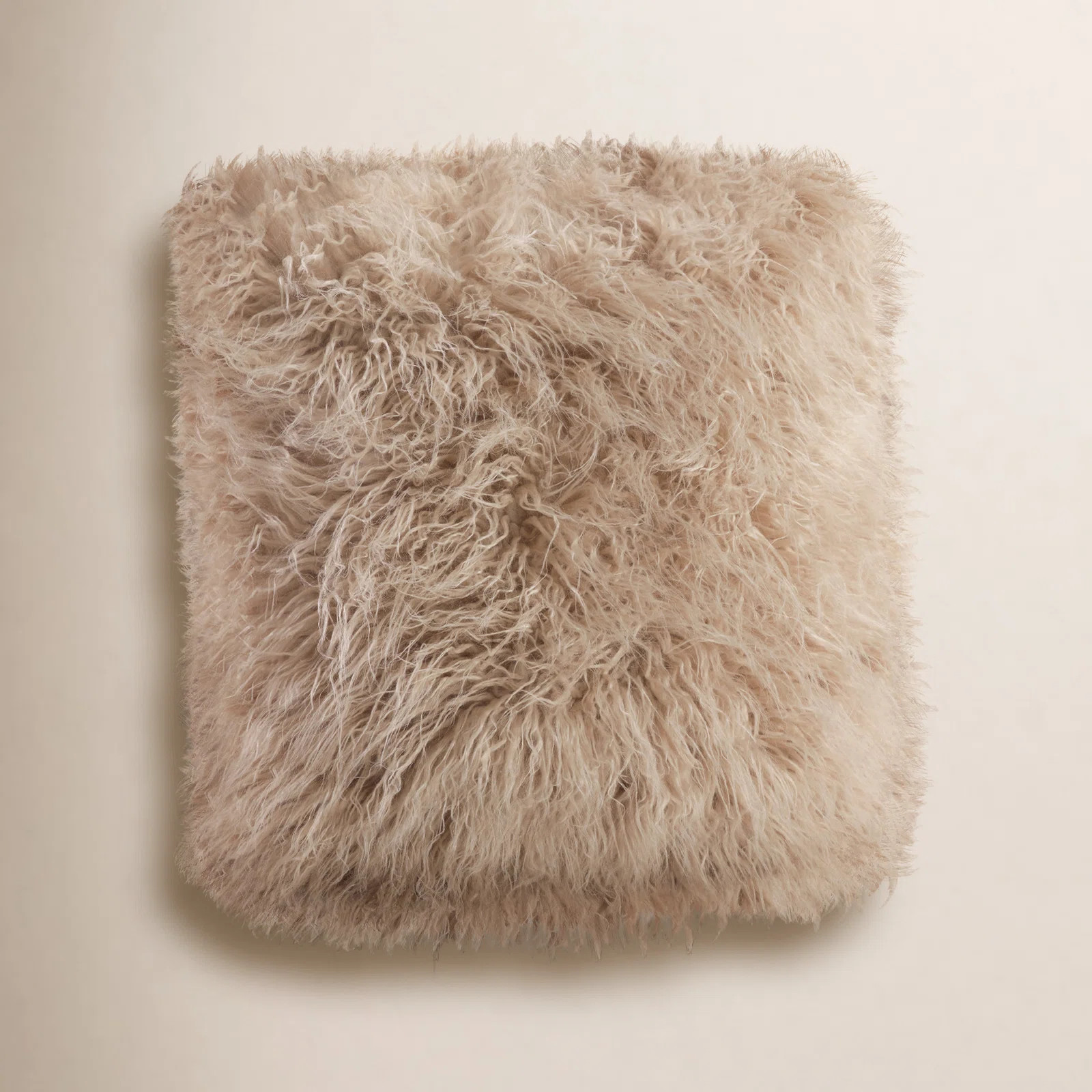 Faux Mongolian Square Faux Fur Pillow Cover and Insert | Wayfair North America