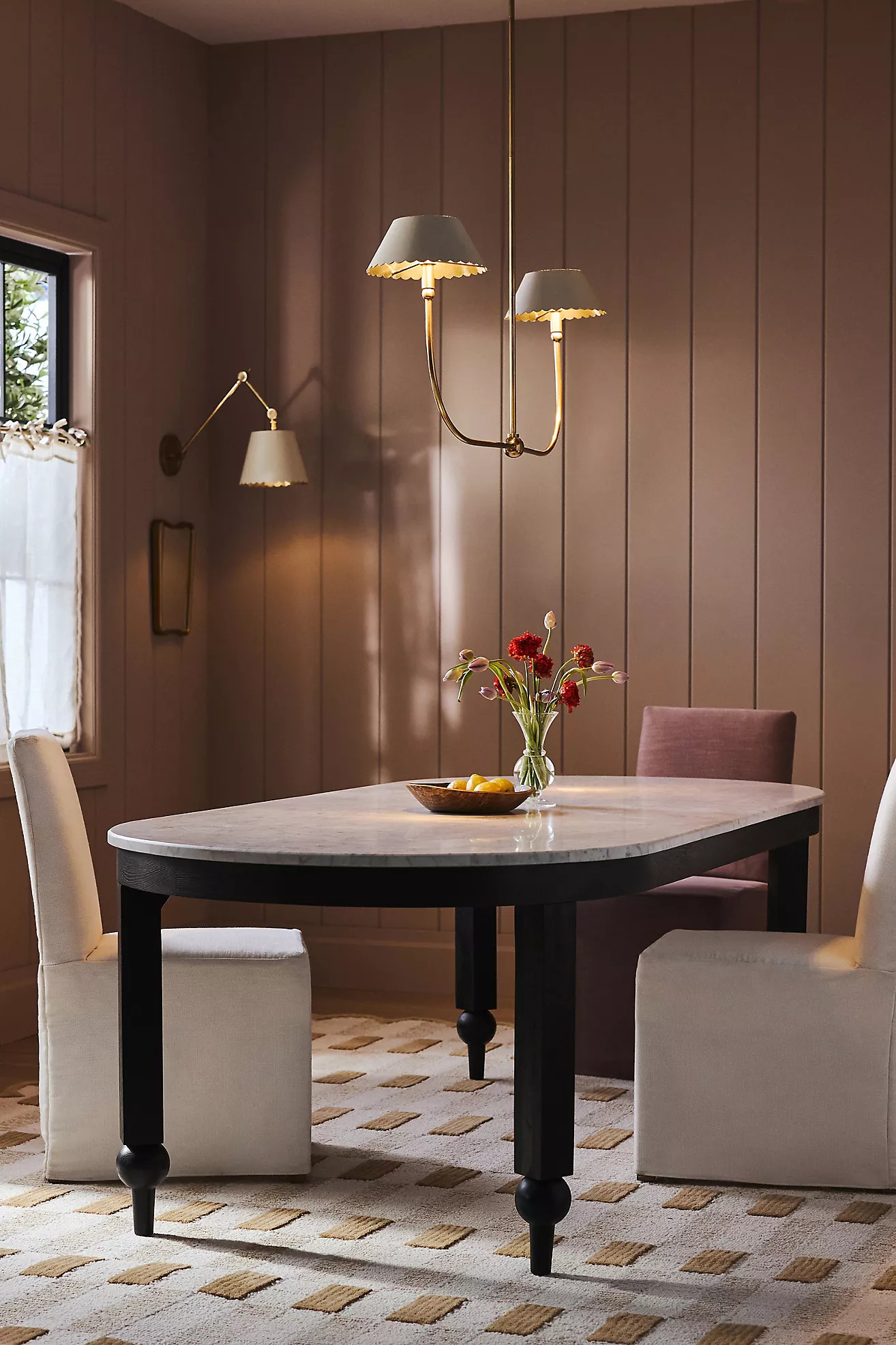 Fern Oval 96" Marble Dining Table | Anthropologie (US)