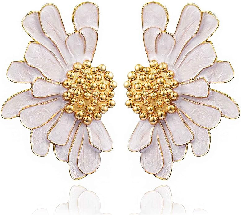 Vintage Flower Stud Earrings Exaggerated Oversized Daisy Flower Earrings Statement Jewelry for Wo... | Amazon (US)