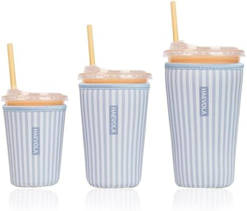 Amazon.com: Reusable Insulated Neoprene Iced Coffee Cup Sleeve, Durable Drink Sleeve for Cold Bev... | Amazon (US)