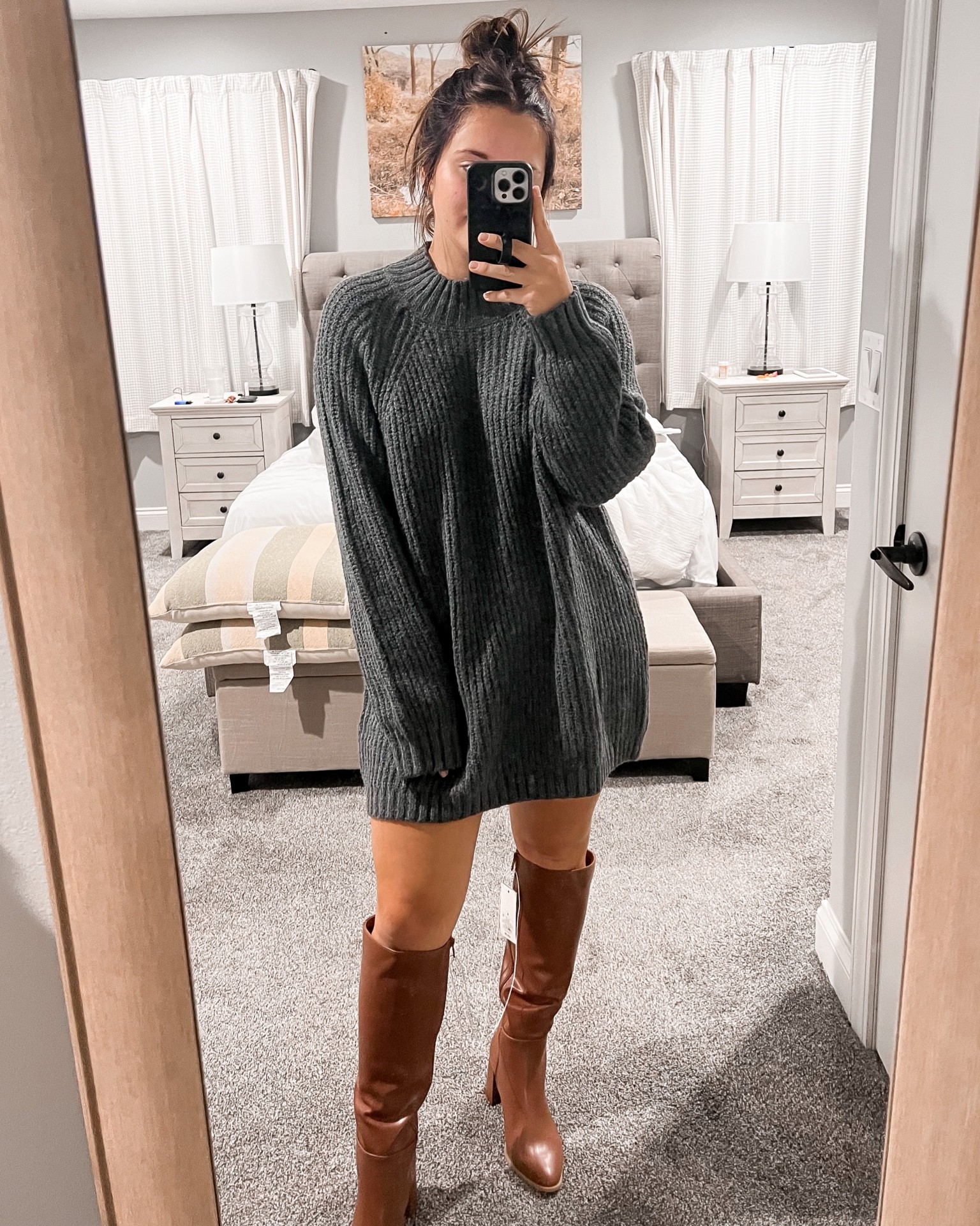 Sized up one in this sweater from Target to make it a sweater dress and I am looooving it with these leather knee high boots! 😍

#LTKstyletip #LTKSeasonal #LTKunder50