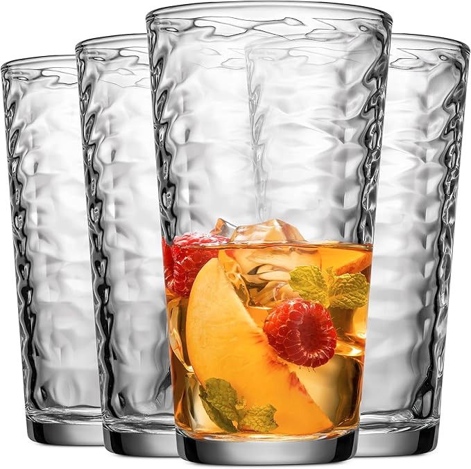 Glaver's Drinking Glasses Set of 4 Highball Glass Cups, 17 Oz. Basic Cooler Glassware, ideal for ... | Amazon (US)