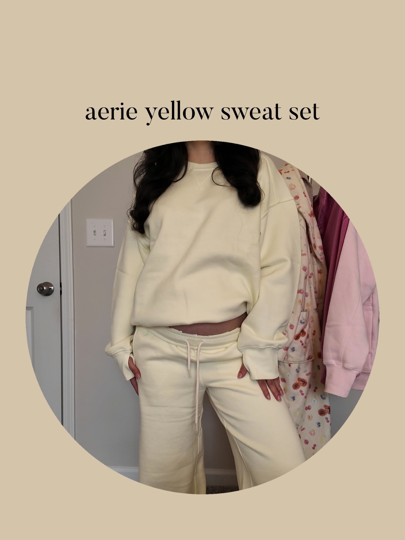 Aerie offline cloud fleece sweatshirt (s)
Aerie offline cloud fleece trousers (s short)

#LTKBump #LTKPetite #LTKSaleAlert