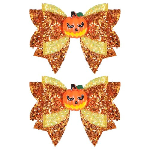 3.5in Glitter Halloween Pumpkin Hair Bows Clip for Girls Sparkly Orange Alligator Hairpins Teens Kids Women Fall Thanksgiving Costume Dress Decor Accessory Gift | Amazon (US)