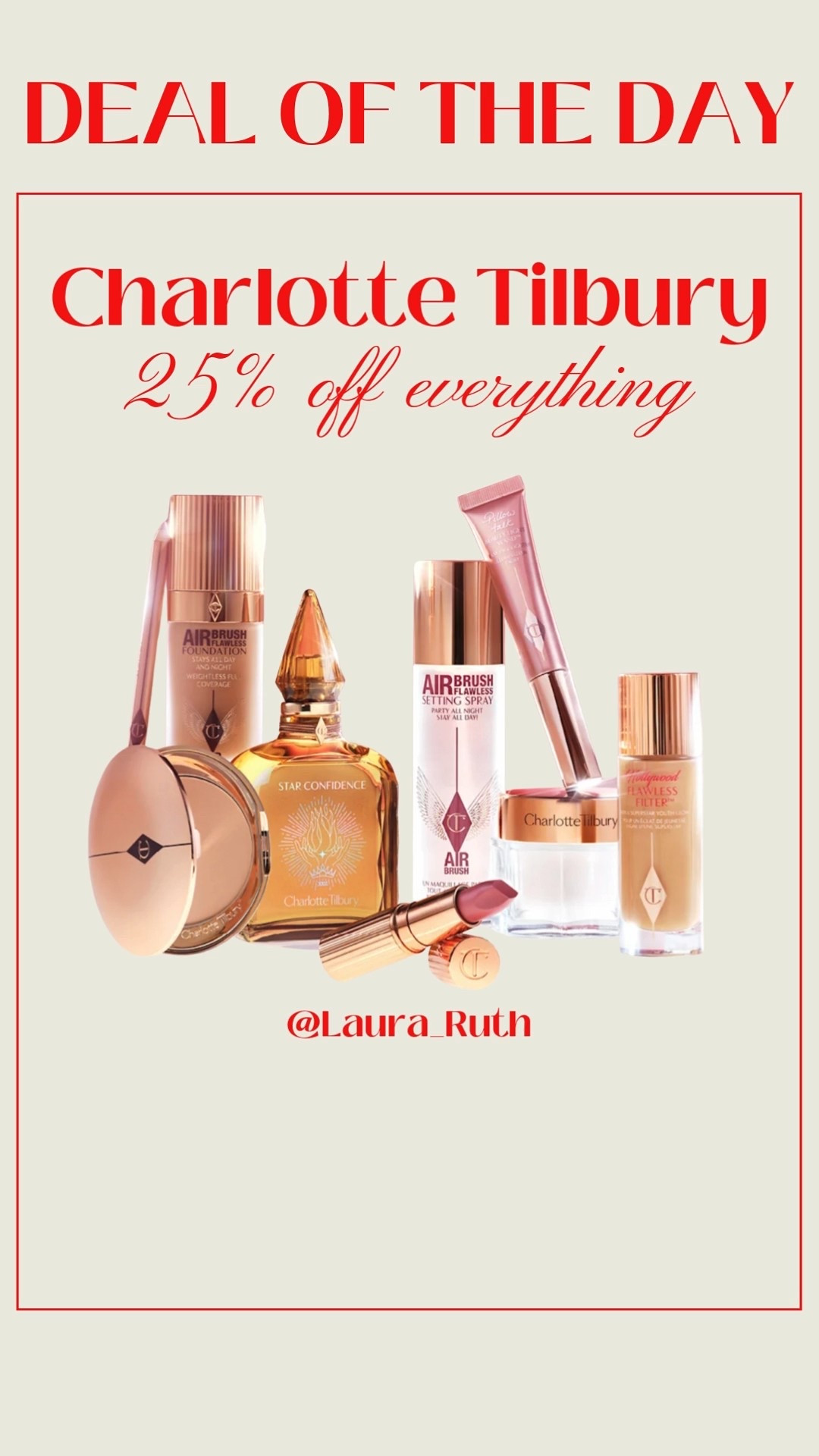 Sharing an amazing Black Friday Deal of the Day — 25% off everything Charlotte Tilbury! From the iconic Magic Cream to the viral Hollywood Flawless Filter and Pillow Talk favorites, this sale is perfect for gifting, stocking stuffers, or treating yourself to luxury beauty. If you love Charlotte Tilbury or have been waiting for a rare sitewide discount, this is such a good find for the holiday season and one of my top LTK Black Friday picks for today. 

#LTKbeauty #LTKCyberWeek #LTKgiftguide
