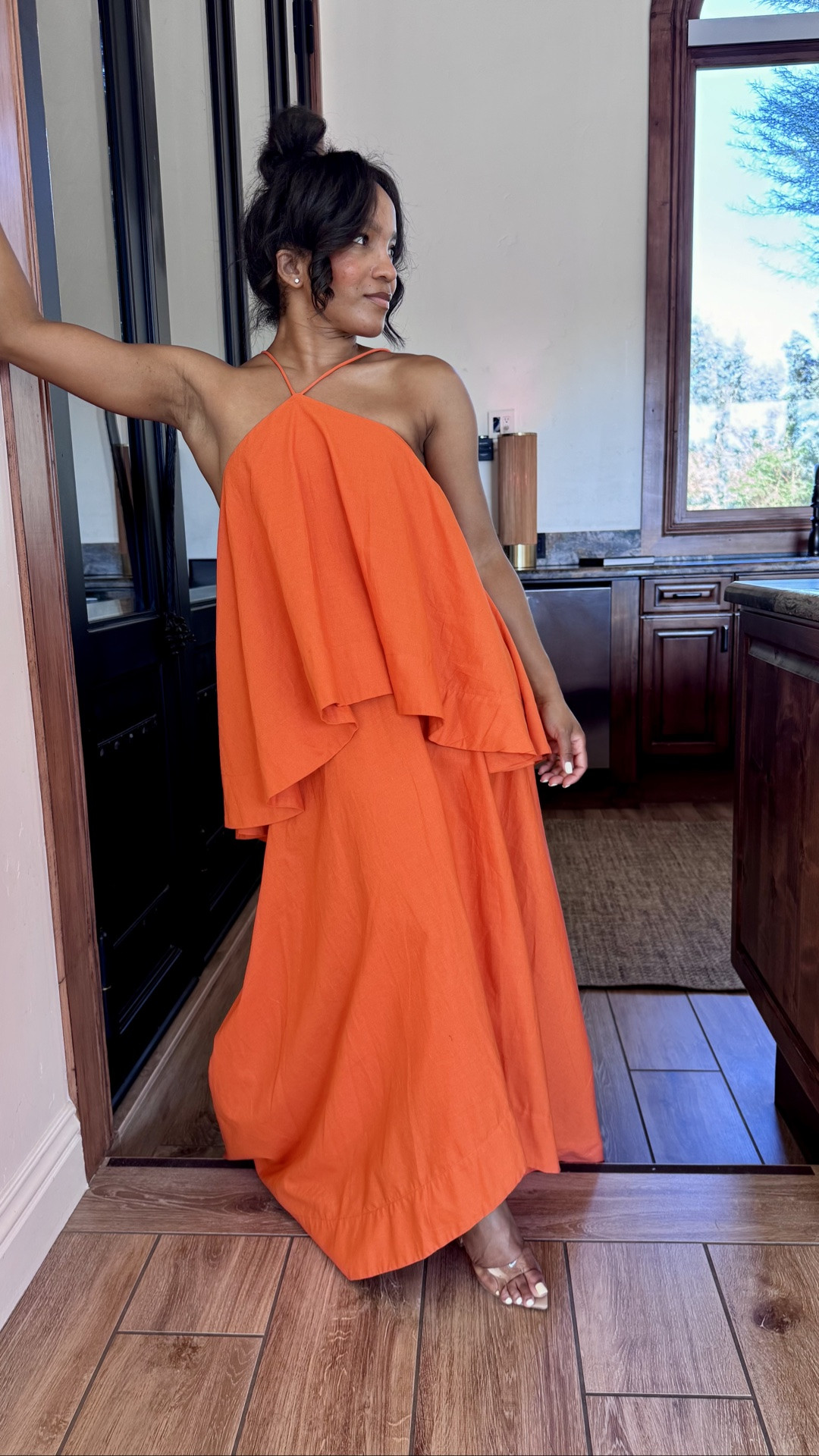 Orange tiered maxi dress realness yasss! Love this piece for my Grandmother’s 80th birthday formal dinner!

#LTKootd