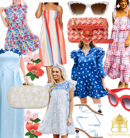 4th of July Fashion Ideas | Fourth of July | 4th of July | The 4th| Red White and Blue | Patriotic | America | USA | Dress | Summer Dress | Summer Wardrobe | Summer Style | Nantucket | Cape Cod | Scallop | Ric Rac | Rattan | Statement Purse | Handbag | Celebration | BBQ | Floral | Flowers | Wave | Embroidery | Embroidered

#LTKstyletip #LTKSeasonal #LTKshoecrush