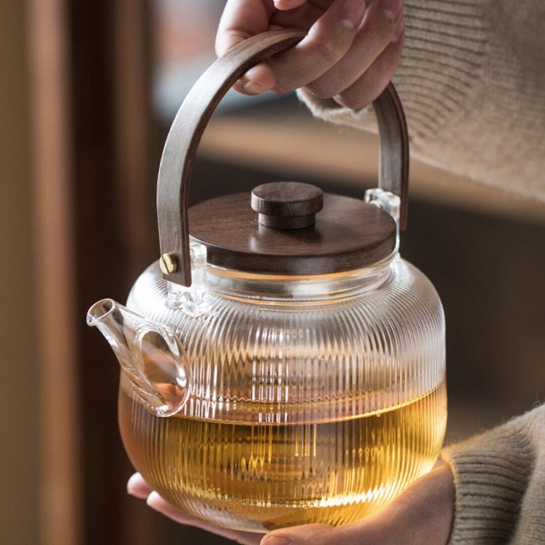 Glass Teapot - Stripe series, borosilicate glass teapot, stove top safe, tea maker, removable inf... | Etsy (US)
