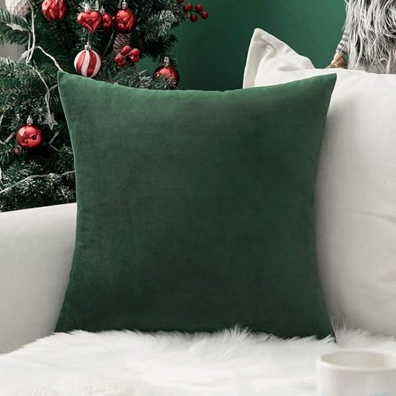 MIULEE Christmas Velvet Soft Soild Decorative Square Throw Pillow Cover Cushion Case for Sofa Bed... | Amazon (US)