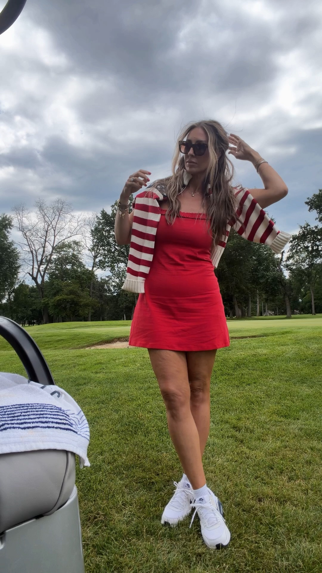 Red white and blue on the course 
Target sweater

#LTKOver40 #LTKMidsize #LTKmomlife