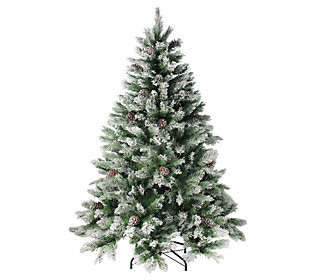 Northlight Flocked Angel Pine Artificial Christ mas Tree | QVC