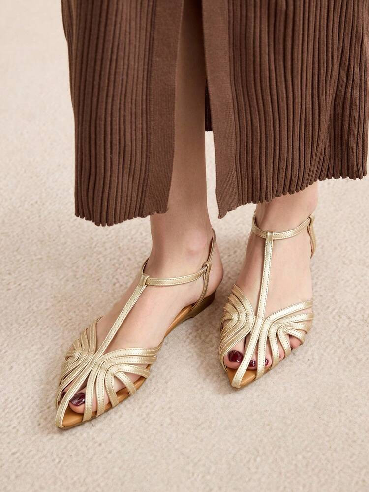 Rosivie 2026 New Hollow Woven Roman Sandals, Women's Fashion Flat Closed Toe Strap Casual Beach S... | SHEIN