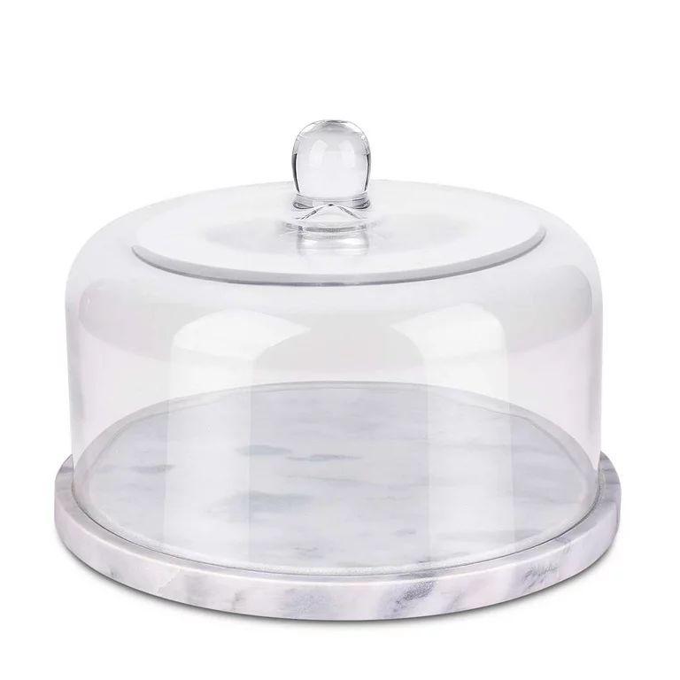 Marble Cake Stand Base w/ Roomy Glass Cover Dome, Multifunctional Serving Platter, Cutting Board ... | Walmart (US)