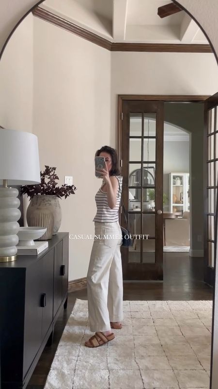 You will find me in a causal outfit like this all summer! These pants are extremely comfortable and I love the button up tank. 

Summer outfit, tank top, travel outfit, Madewell, Faherty, Shopbop 

#LTKStyleTip #LTKVideo #LTKSaleAlert