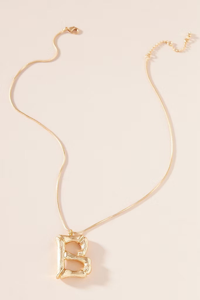 Bamboo Monogram Pendant Necklace | Anthropologie (US)