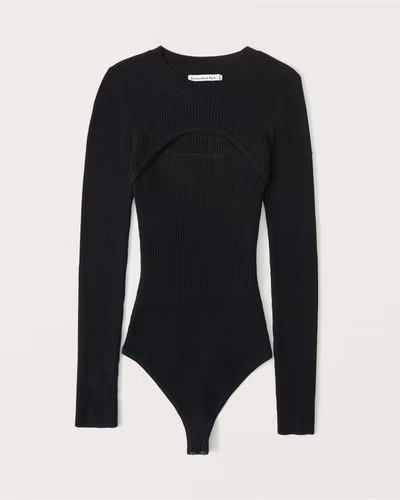 Women's Long-Sleeve Cutout Sweater Bodysuit | Women's Tops | Abercrombie.com | Abercrombie & Fitch (US)