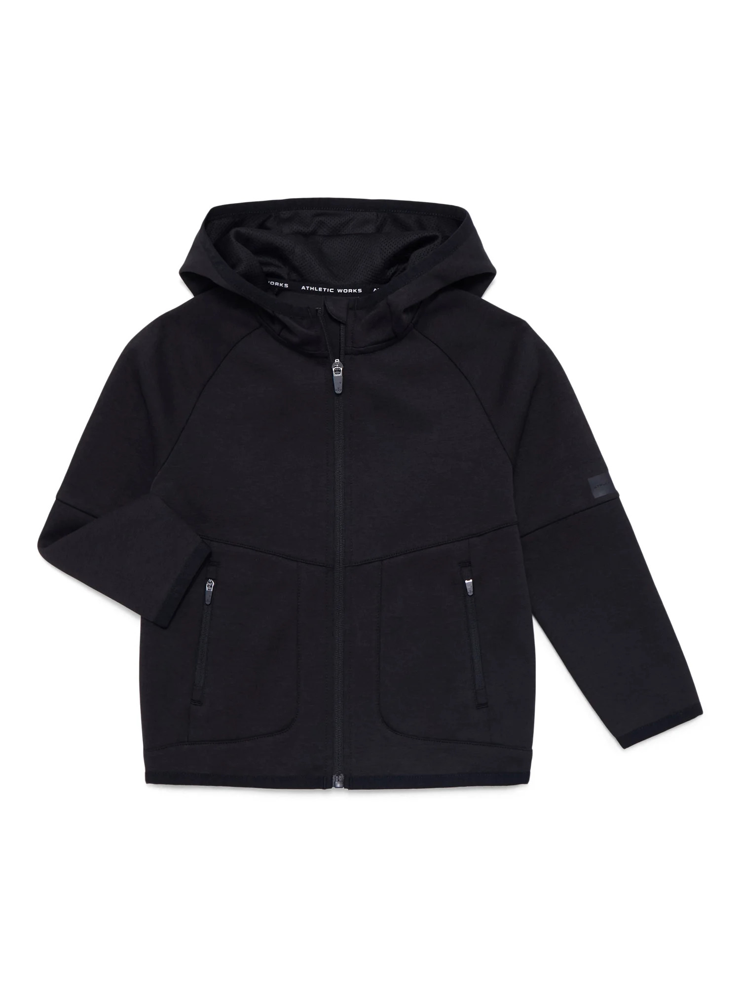 Athletic Works Boys Double Knit Zip Hoodie, Midweight, Sizes 4-18 & Husky | Walmart (US)