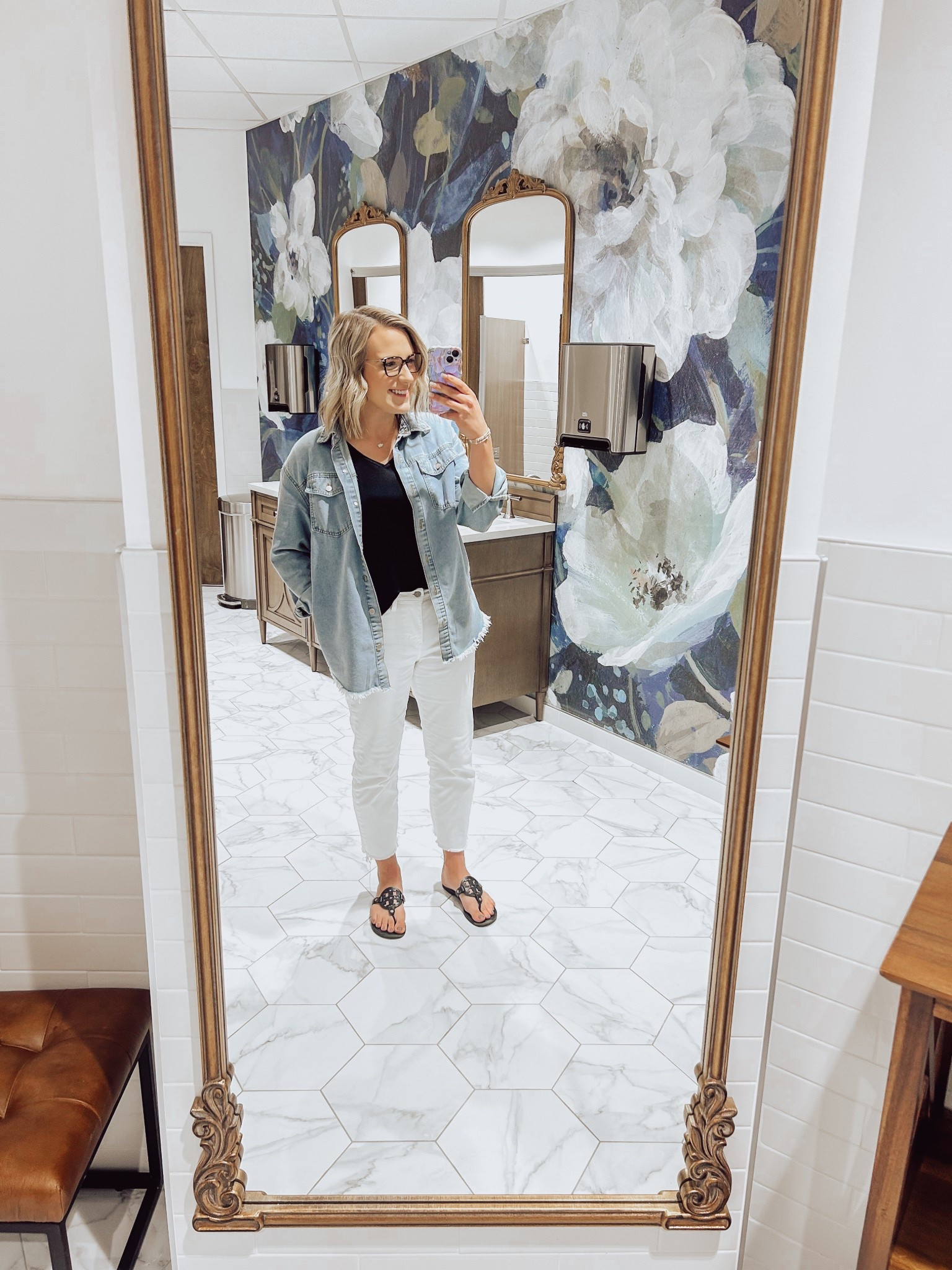 This denim jacket is perfect for layering! I wear it weekly and it’s on sale right now! 