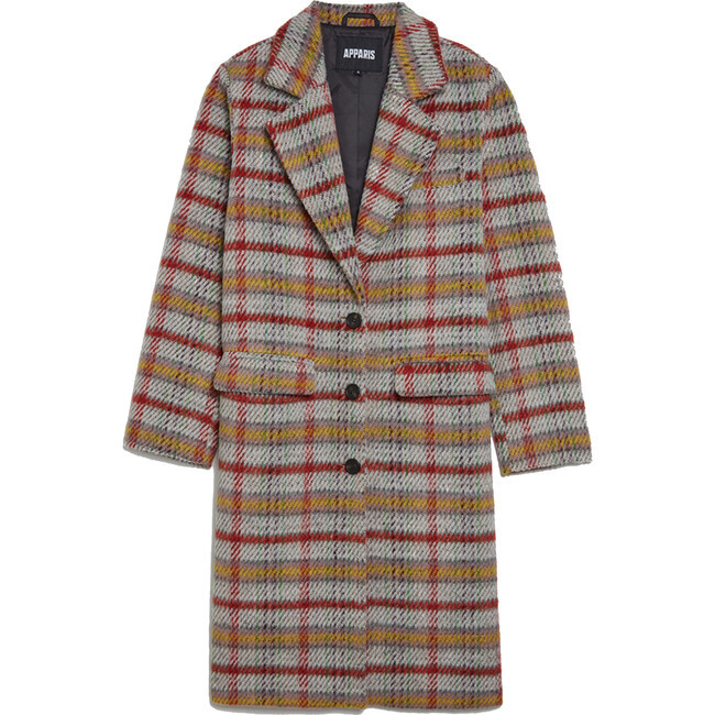 Apparis | Women's Fallyn Rainbow Plaid Coat (Multicolor, Size X-Small) | Maisonette | Maisonette