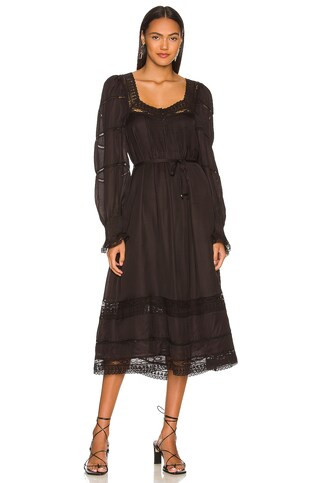 Tularosa Carina Midi Dress in Black from Revolve.com | Revolve Clothing (Global)