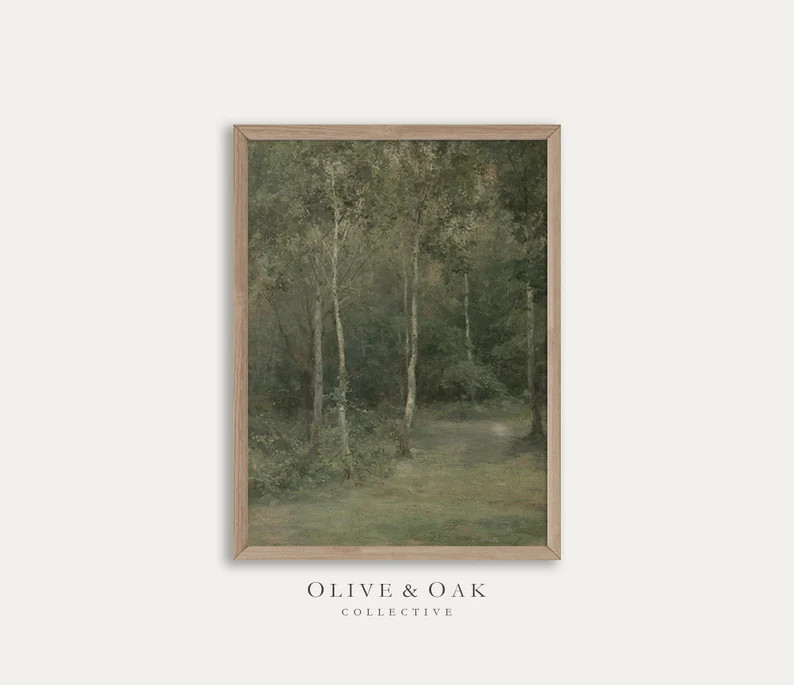 Forest Oil Painting / Vintage Tree PRINTABLE Artwork / 79 | Etsy | Etsy (US)