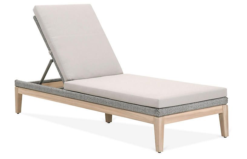 Easton Outdoor Chaise, Platinum | One Kings Lane