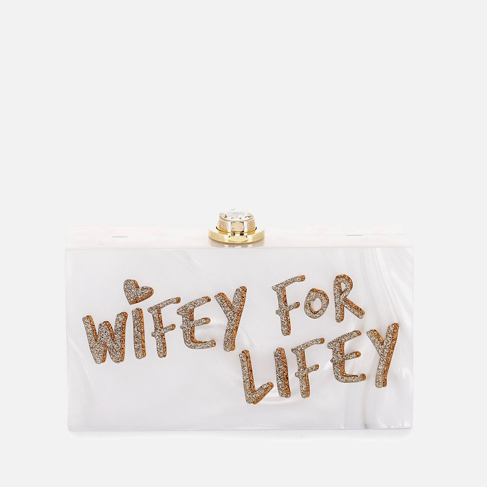 Sophia Webster Women's Cleo Wifey For Lifey - White & Gold | Coggles | Coggles (Global)