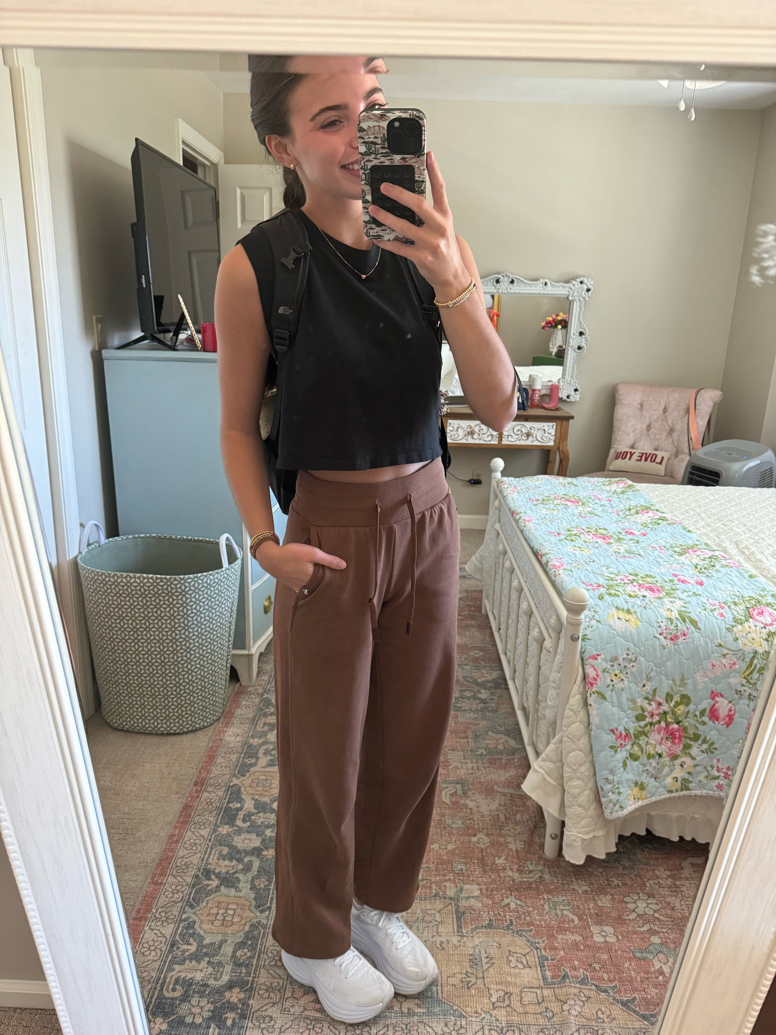 Top from aerie last year… linked a similar one (I actually have it in pink & I love it) 
Pants XS (I’m 5’8 and a size 25 in jeans) 
Shoes TTS 

#LTKActive #LTKU #LTKSeasonal