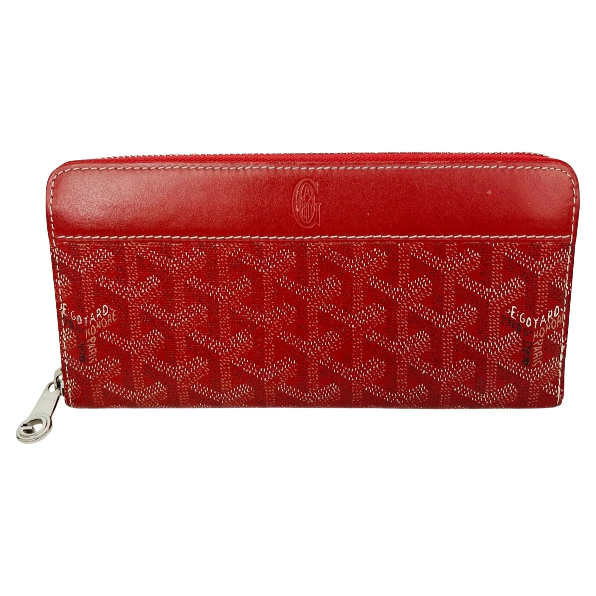 Goyard Matignon GM Wallet Goyardine Red Zip Around Clutch | Shop Simon