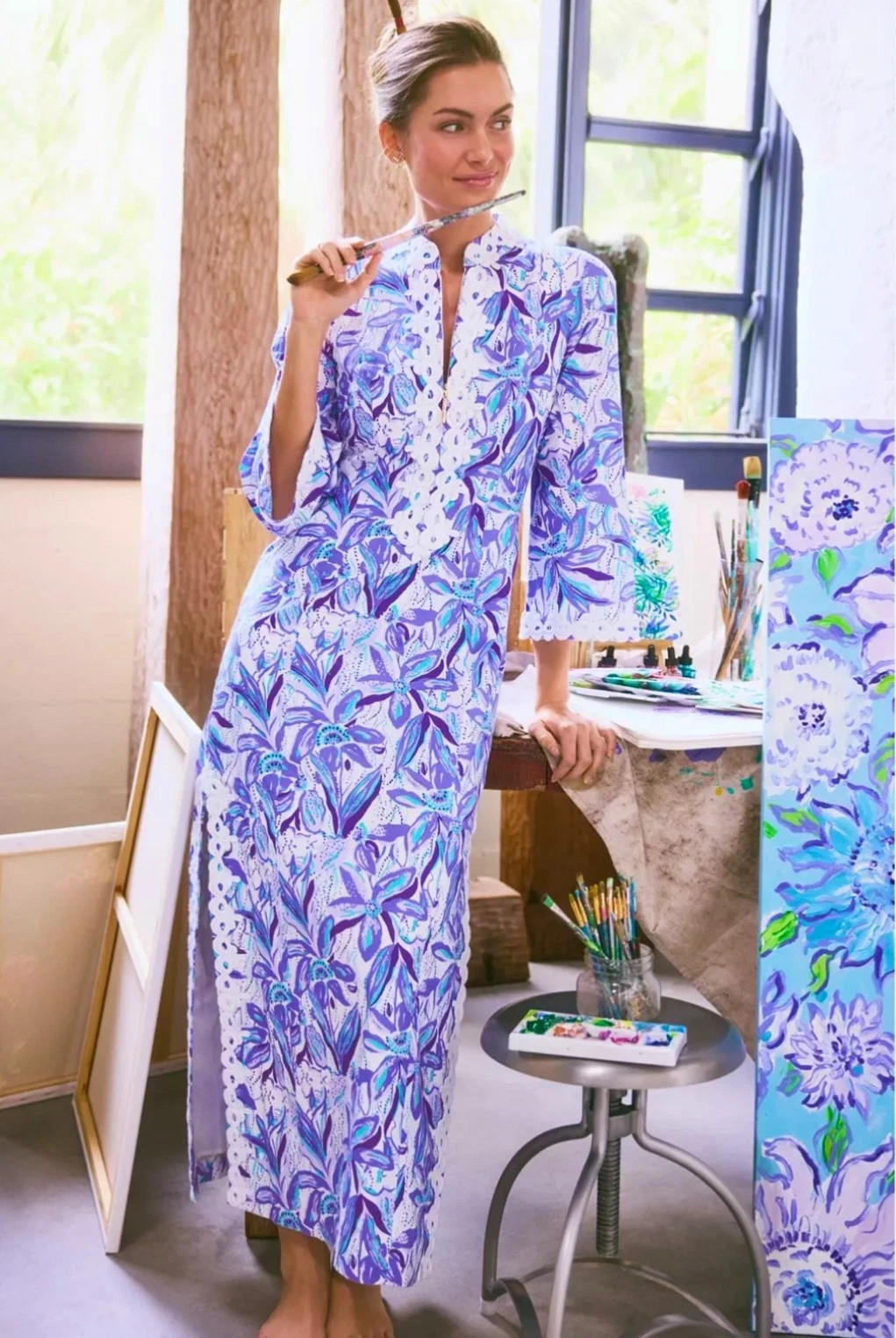 Lilly Pulitzer NWT Shealyn Stretch Maxi Caftan Elephant In The Bloom Size 12 | eBay US