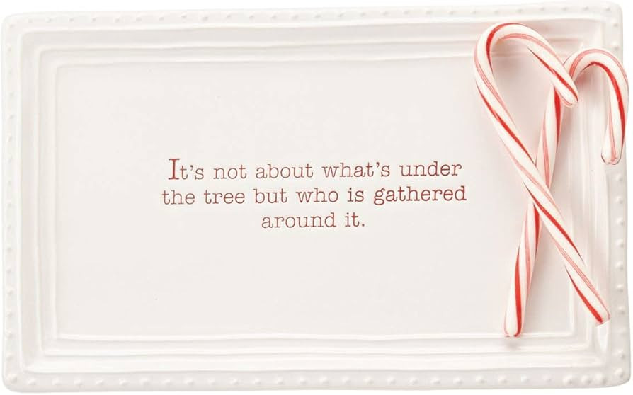 Mud Pie Christmas Holiday Under The Tree Treat Tray Serving Platter, One Size, White | Amazon (US)