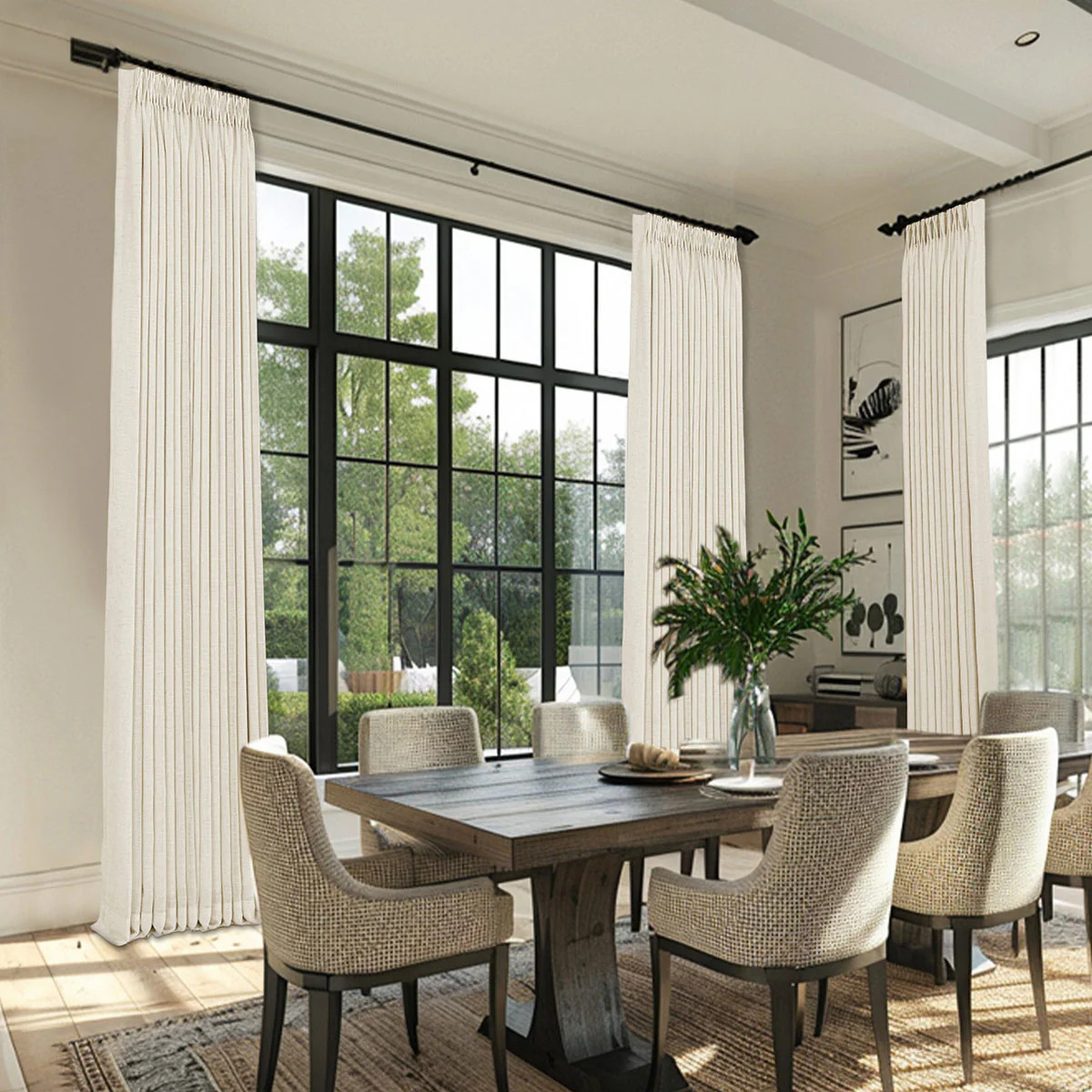 Luxe Linen Sheer Curtains Drape Pleated | Homerilla