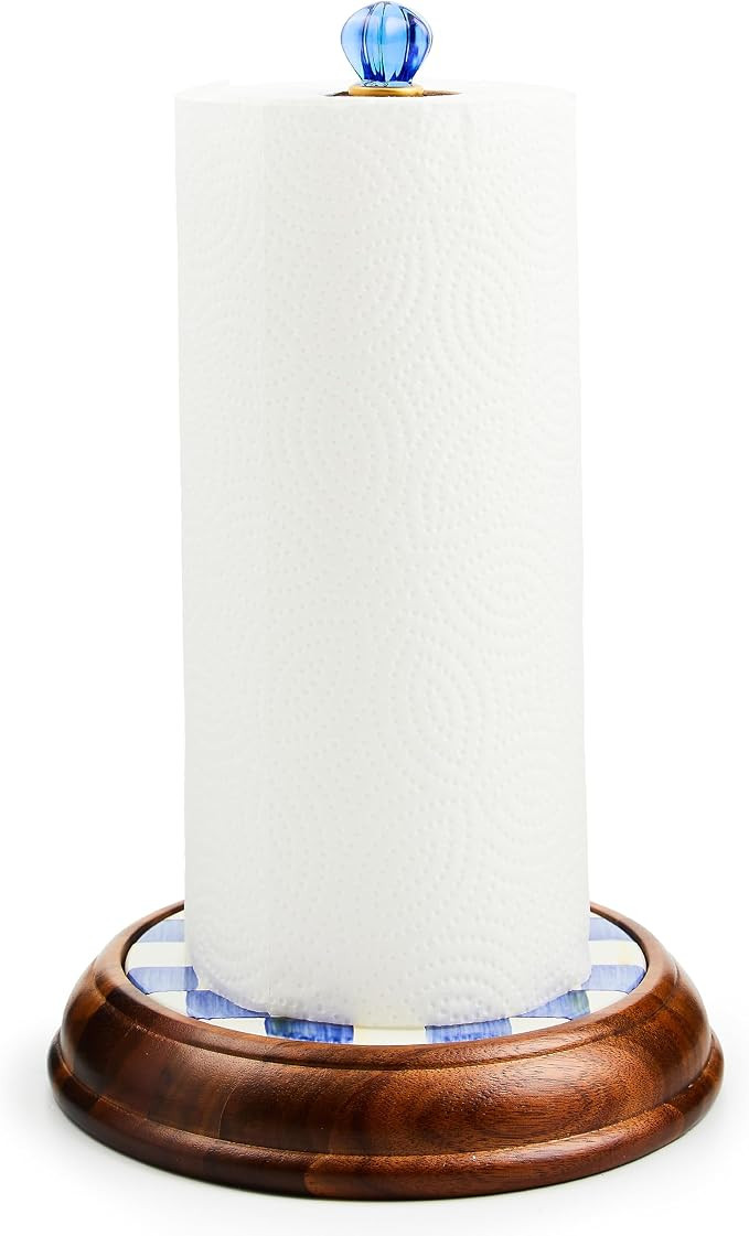 MACKENZIE-CHILDS Wood Paper Towel Holder, Decorative Paper Towel Holder for Kitchen, Blue-and-Whi... | Amazon (US)