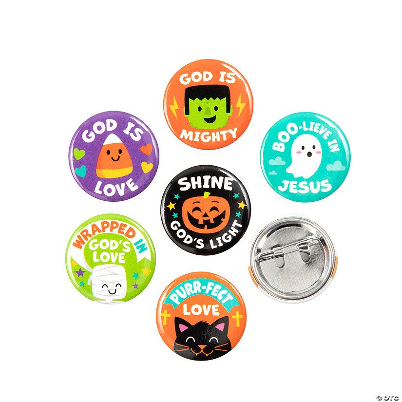 Bulk 48 Pc. Mini Religious Halloween Buttons | Oriental Trading Company