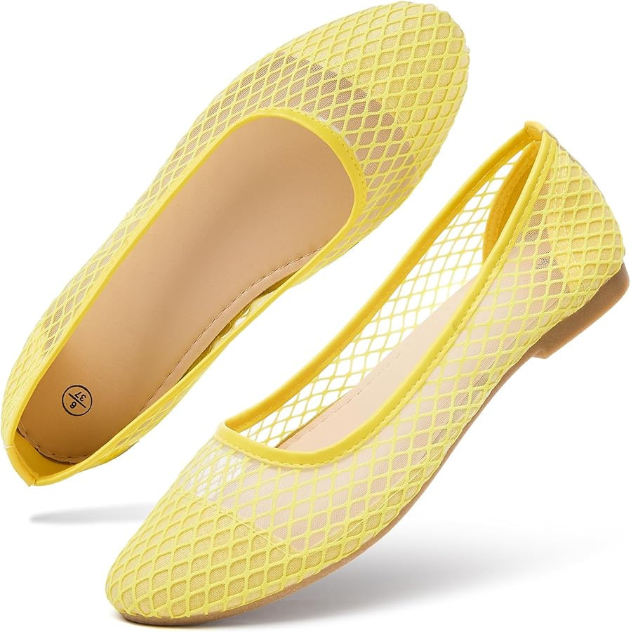 hash bubbie Women's Flats Shoes Ballet Flats Womens Knit Mesh Washable Dress Shoes Comfortable Sl... | Amazon (US)