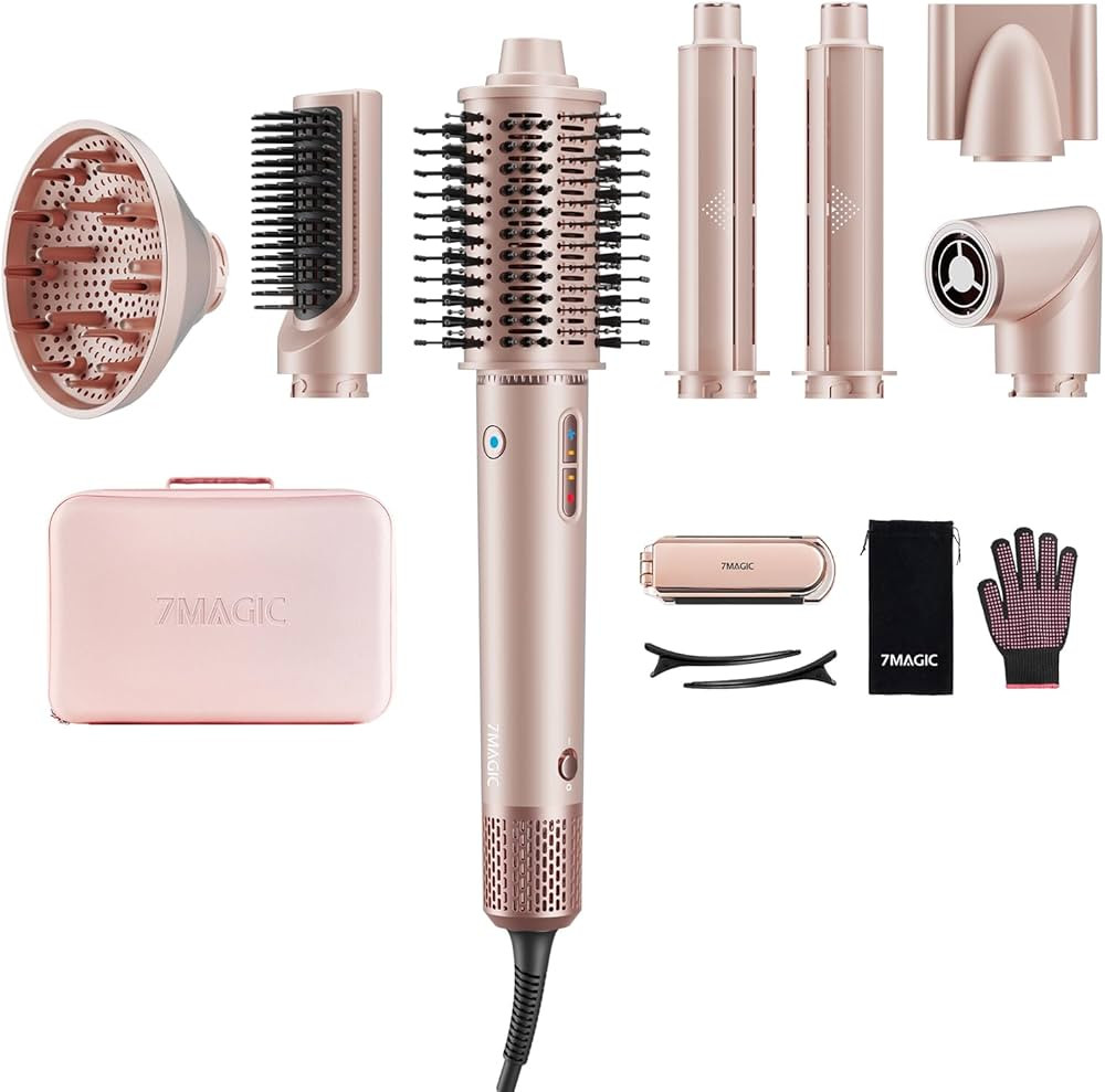 7MAGIC 7 in 1 Hair Styler & Hair Dryer Brush, 110,000 RPM High-Speed Blow Dryer with Negative Ion... | Amazon (US)