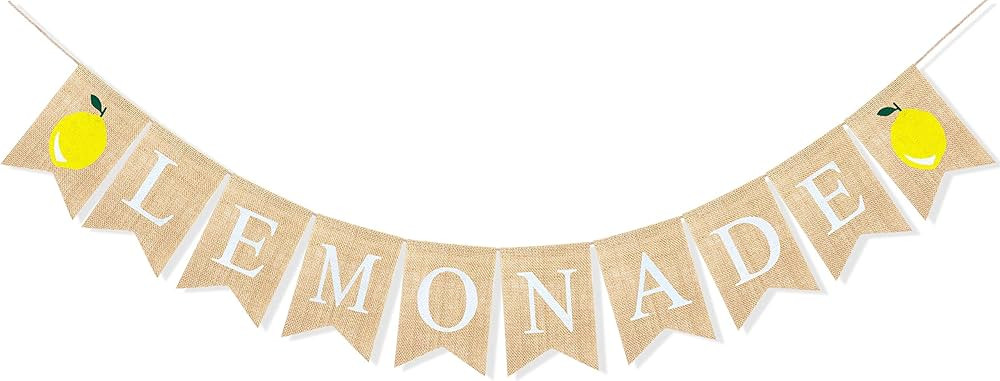 Uniwish Burlap Lemonade Banner Lemonade Stand Decorations Garland Lemon Theme Baby Shower Birthda... | Amazon (US)
