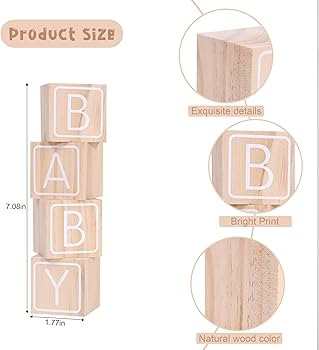 Baby Shower Wooden Block Decorations - OH BABY Sign Little Blocks, (Set of 6),for Baby Shower Par... | Amazon (US)