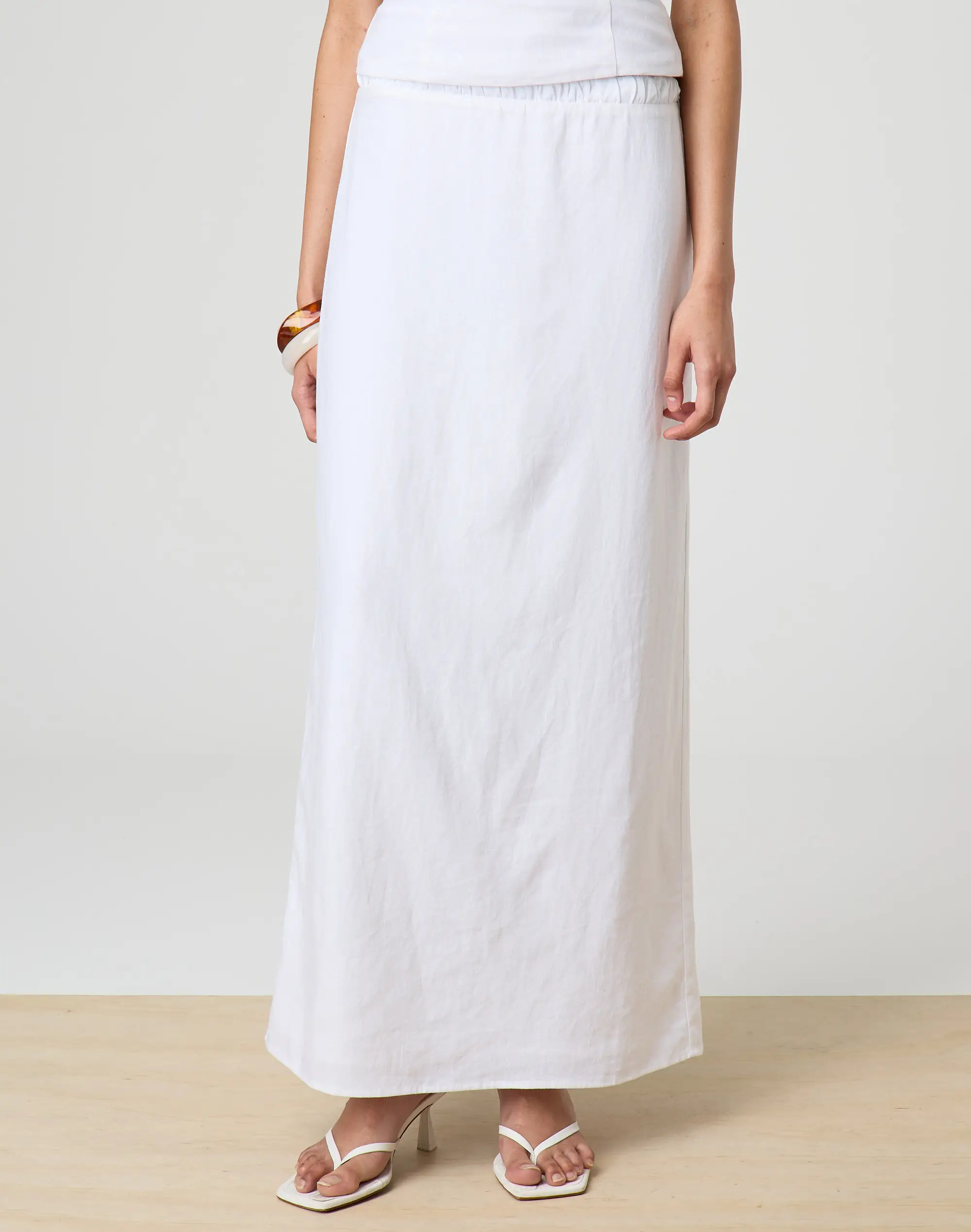 Linen Blend Detail Maxi Skirt | Glassons (Australia)