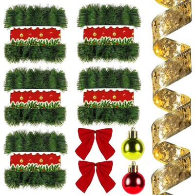 3 Pack Christmas Garland For Holiday Decoration, Christmas Ribbon Holiday Decor For Outdoor Indoor Artificial Christmas Twist Garland Home Soft Artifi | Wayfair North America