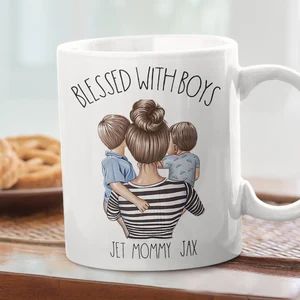 Personalized  Watercolored Mom Blessed With Boys Mug  Mom of | Etsy | Etsy (US)