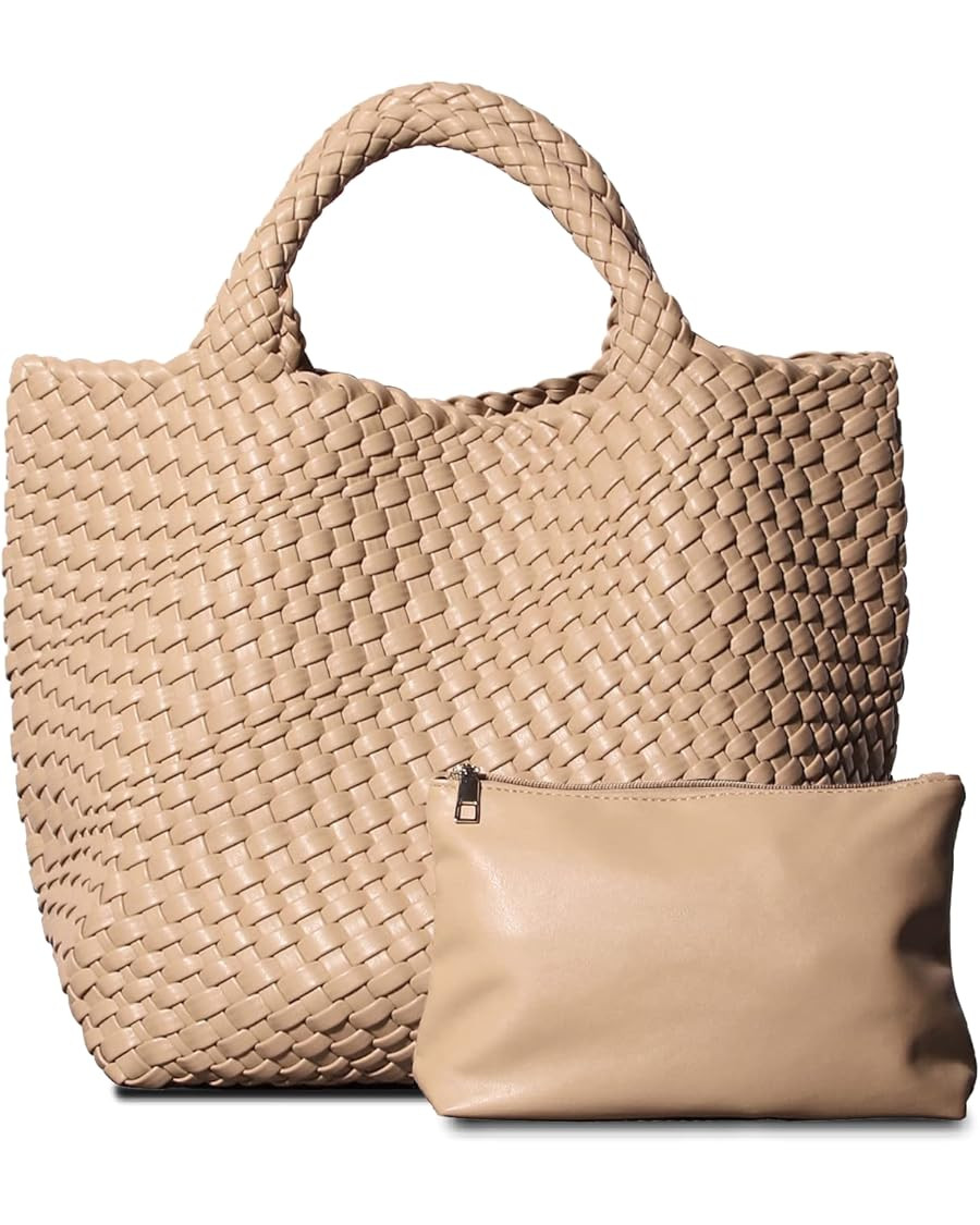 Dyalsa Woven Bag for Women, Vegan Leather Tote Bag Summer Beach Handbag Purse Retro Handmade Trav... | Amazon (US)