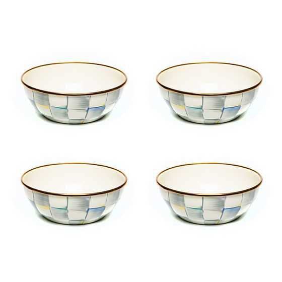 Sterling Check Everyday Bowls, Set of 4 | MacKenzie-Childs