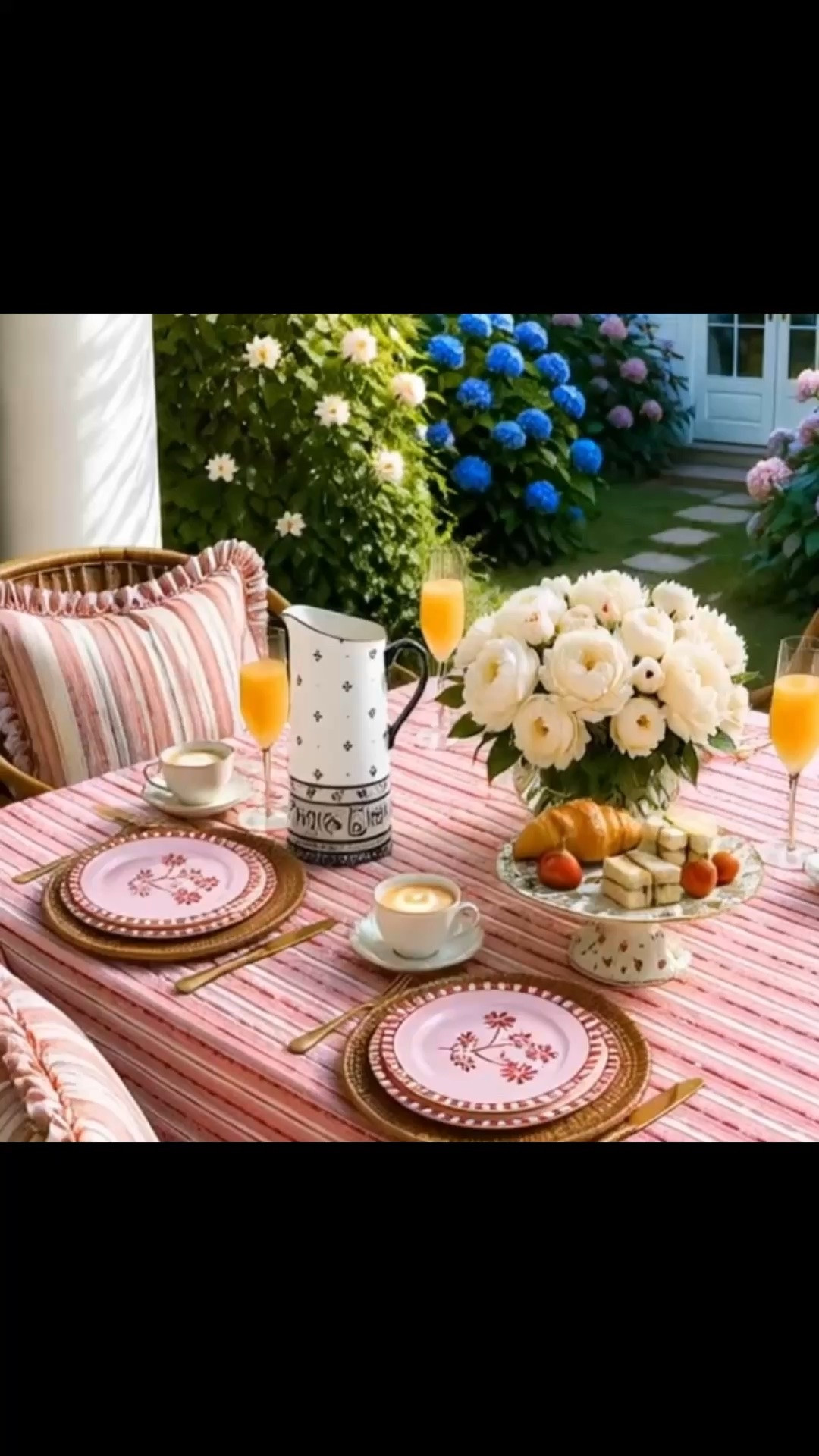 Perfect season for outdoor brunch 🌸

A beautiful tablescape really sets the mood—and this one is all about the details. From the vintage-inspired pink stripe tablecloth to the floral dinnerware, fluted drinkware, romantic floral arrangement, and those charming ruffle indoor/outdoor pillows, every layer helps create that relaxed yet elevated garden brunch feel.

There’s something about stripes and florals together—they instantly make a space feel fresh, playful, and effortlessly chic.

Shop the tablecloth, floral arrangement, drinkware, dinnerware, and ruffle pillow favorites in my LTK ✨

#LTKhome #outdoorbrunch #gardenbrunch #tablescapestyling #outdoordining #floraldecor #drinkware #flutedglass #dinnerware #rufflepillow #indooroutdoorliving #springentertaining #pinkstripe #luxuryhome

#LTKdayinmylife #LTKHome